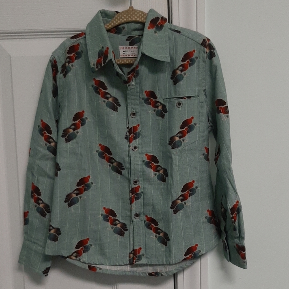 Morley birds button down shirt size 3